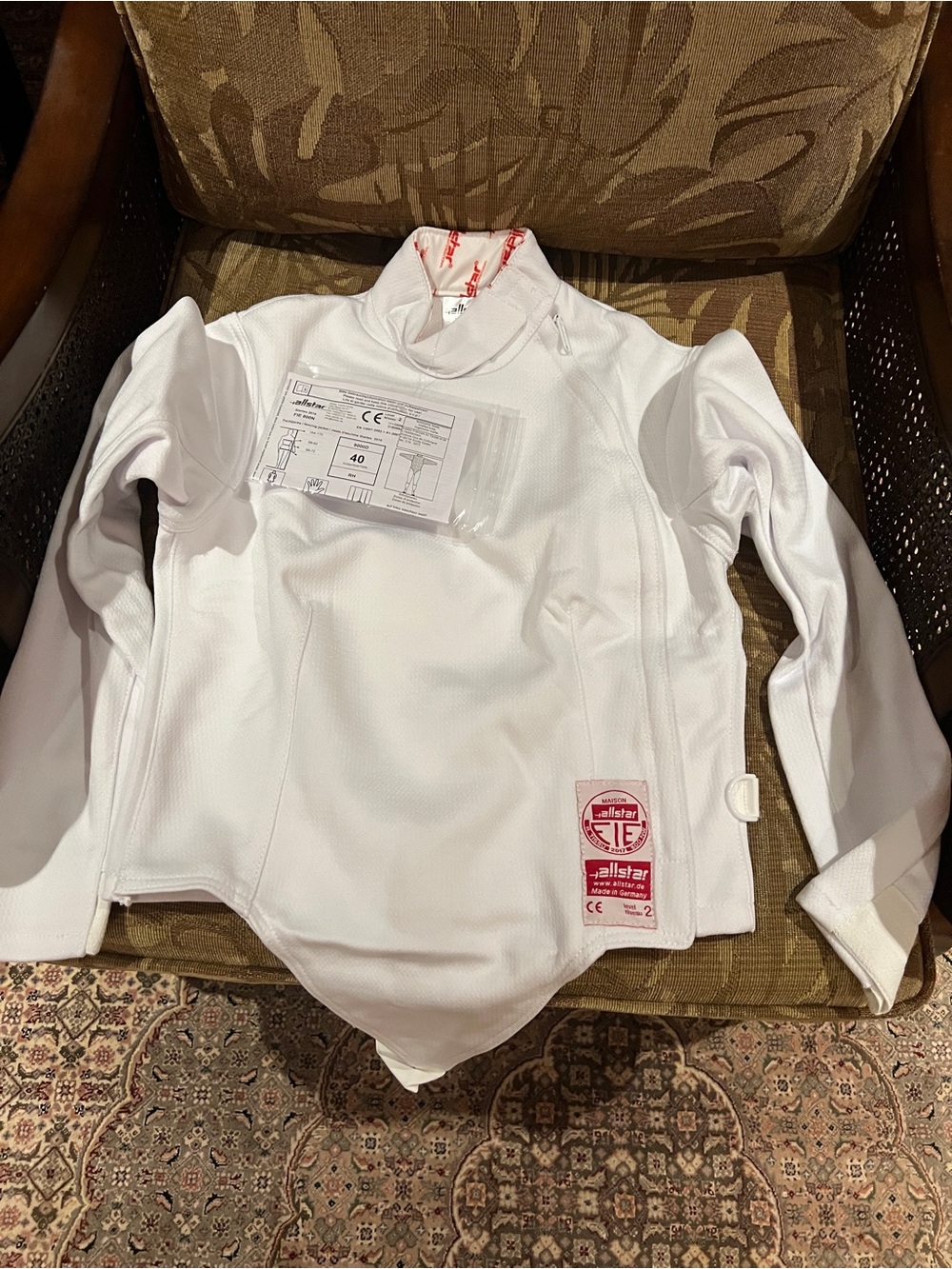 White Fencing Jacket - Protective
 Coat